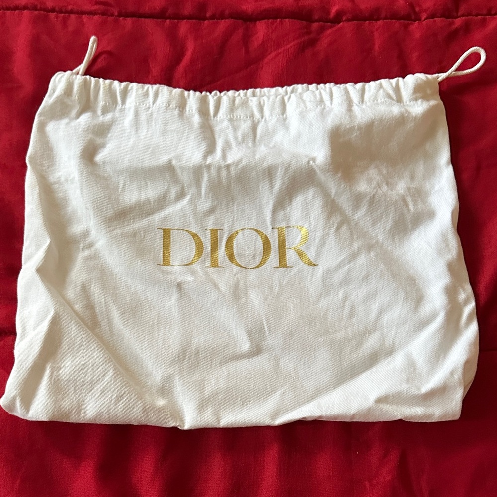 Dior White Bag with Gold Logo